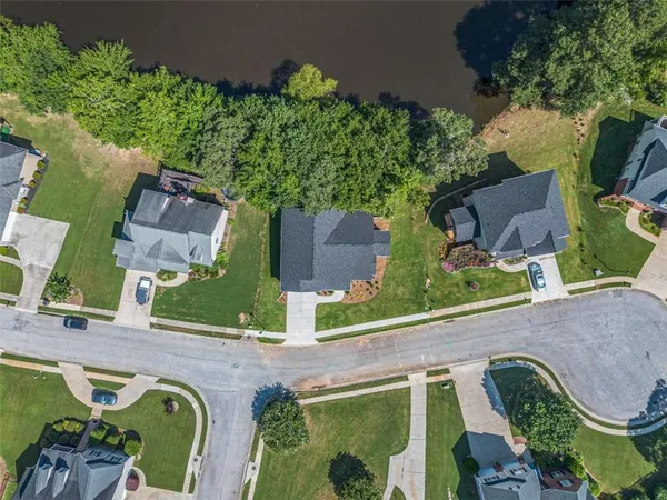 an aerial view of a house having outdoor space