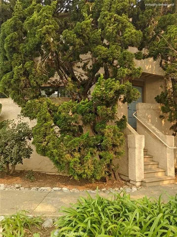 a view of a yard with an outdoor space