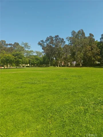 a view of a green field with clear sky