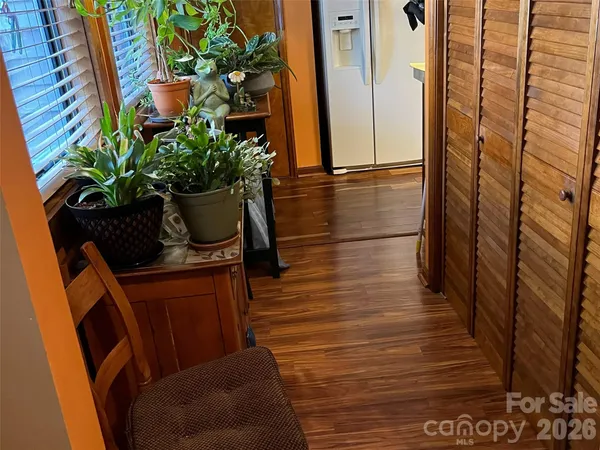 a potted plant sitting on a wooden floor