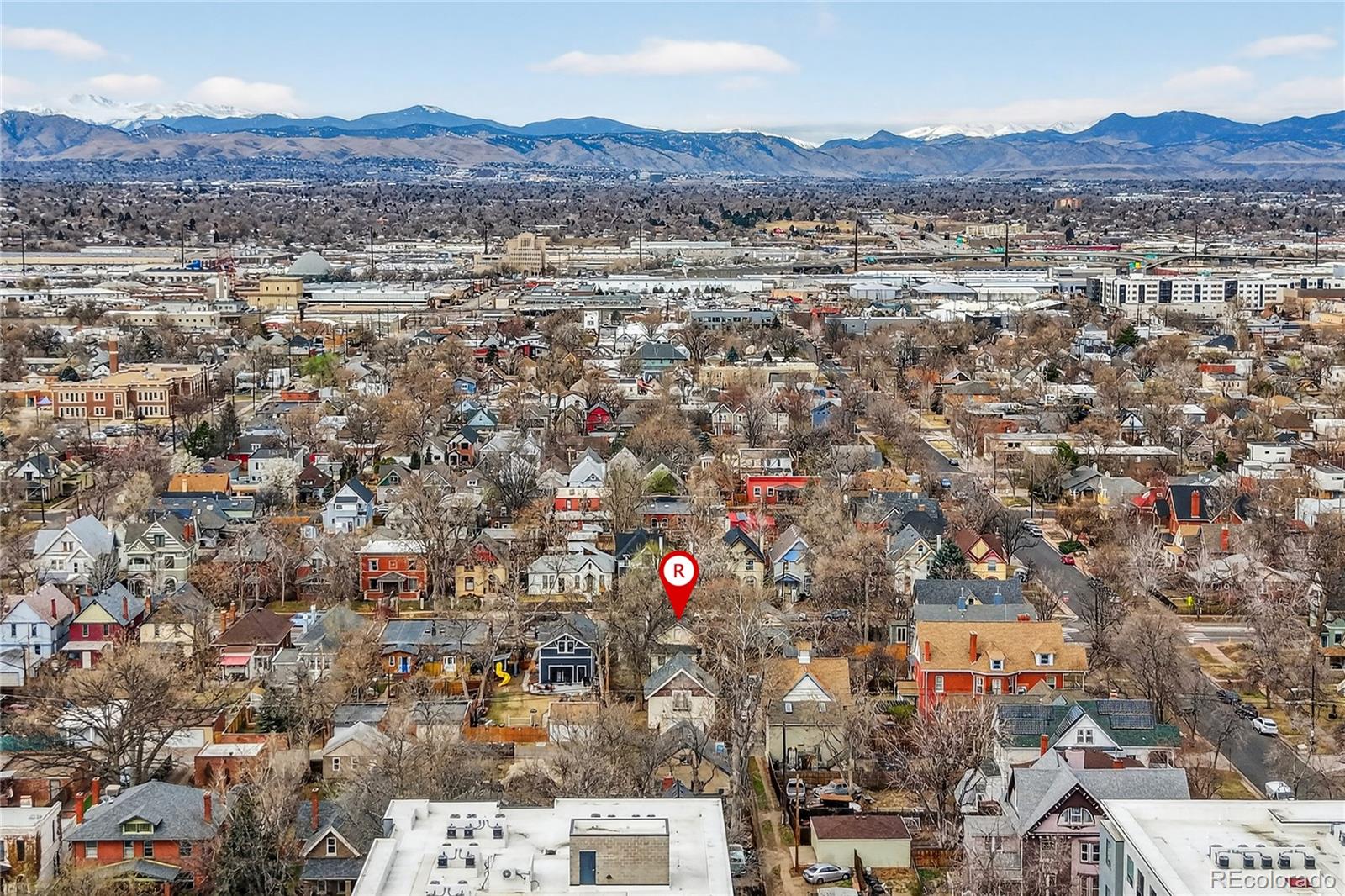 352 Bannock Street Denver, CO 80223 - Photo 40 of 43 an aerial view of residential houses and city view