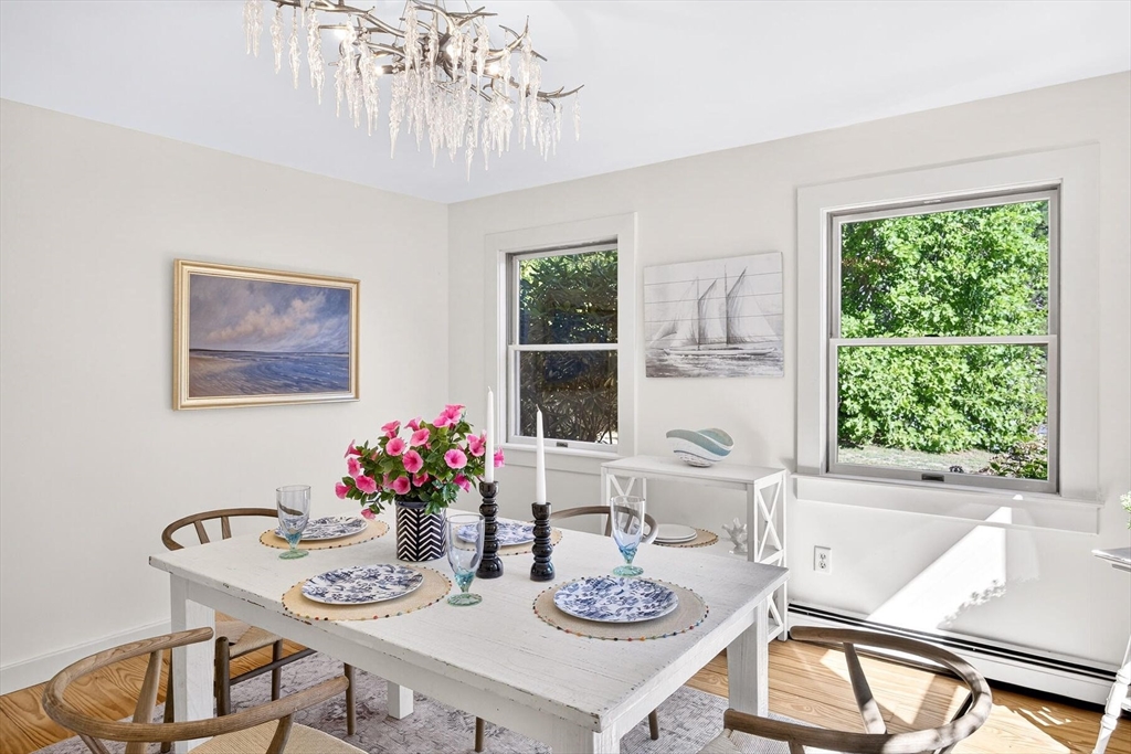 80 Log Cabin Road Eastham, MA 02642 - Photo 18 of 41 a view of a dining room with furniture window and outside view