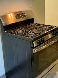 a close up of a stove