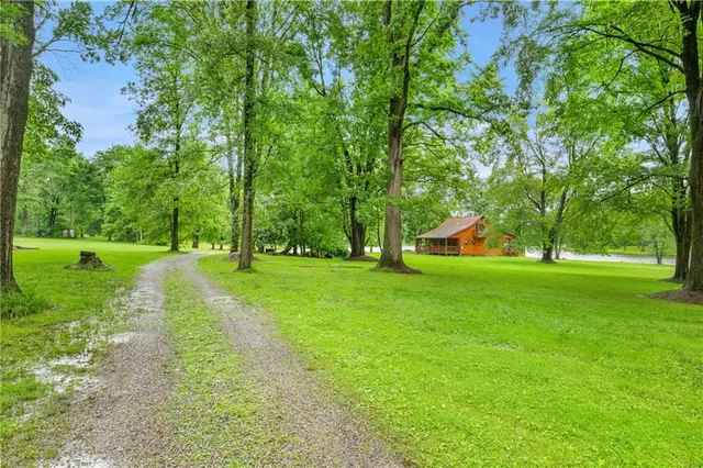 a view of lake and mountain