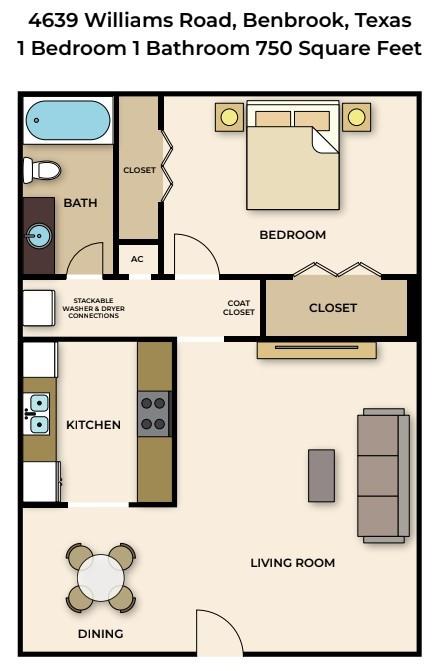 4639 Williams Road, Unit 205 Benbrook, TX 76116 - Photo 11 of 11 View of home floor plan