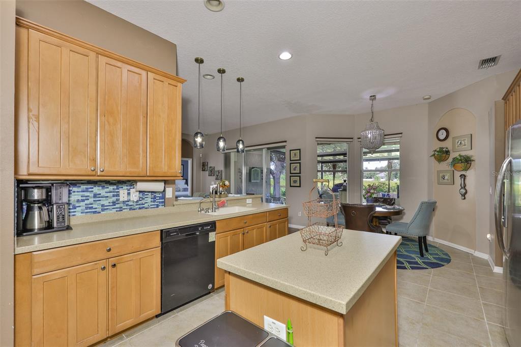 1204 Facet View Way Valrico, FL 33594 - Photo 20 of 59 a kitchen with a stove a sink a dining table and chairs