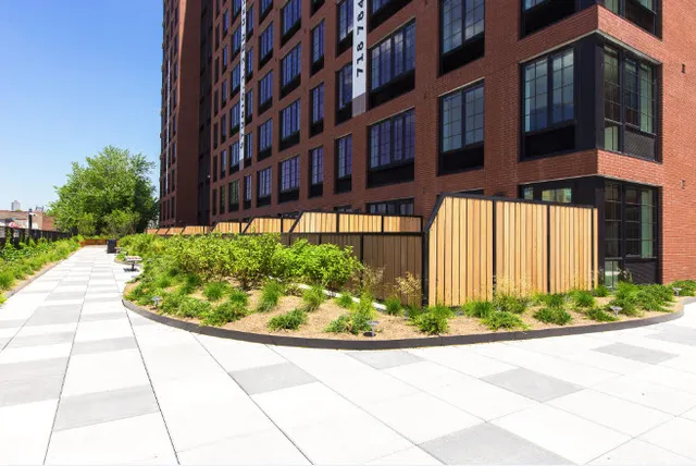 a front view of a building