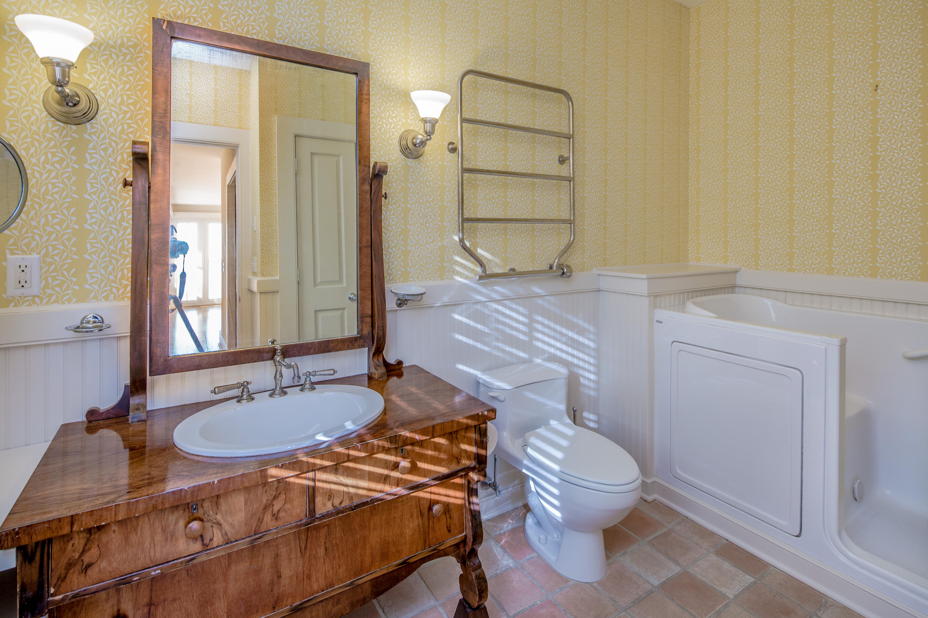 1-2 Rocky Point Road Rowayton, CT 06853 - Photo 18 of 38 a bathroom with a sink toilet and shower