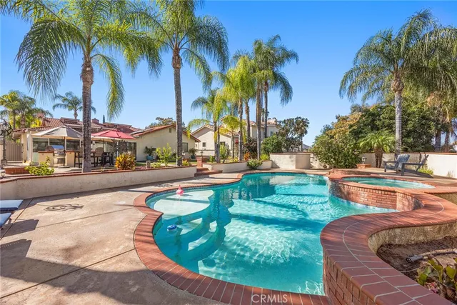 a view of a yard with palm tree