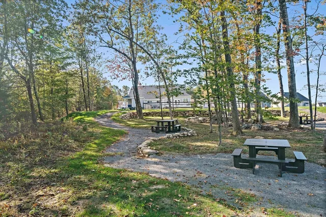 a view of a swimming pool and lounge chair