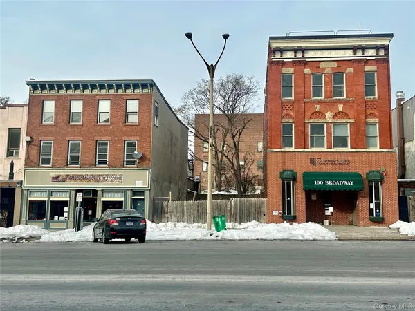 a car parked in front of a building