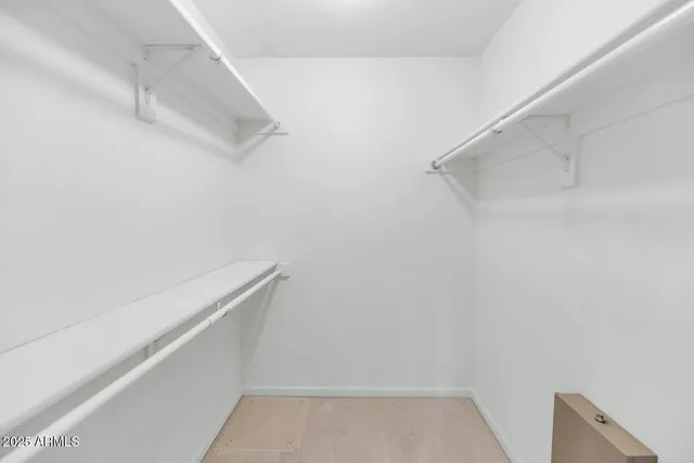 a view of small space with racks on the wall