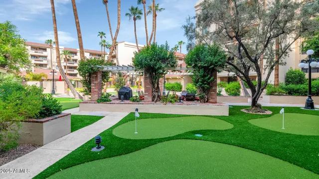 a view of garden with patio