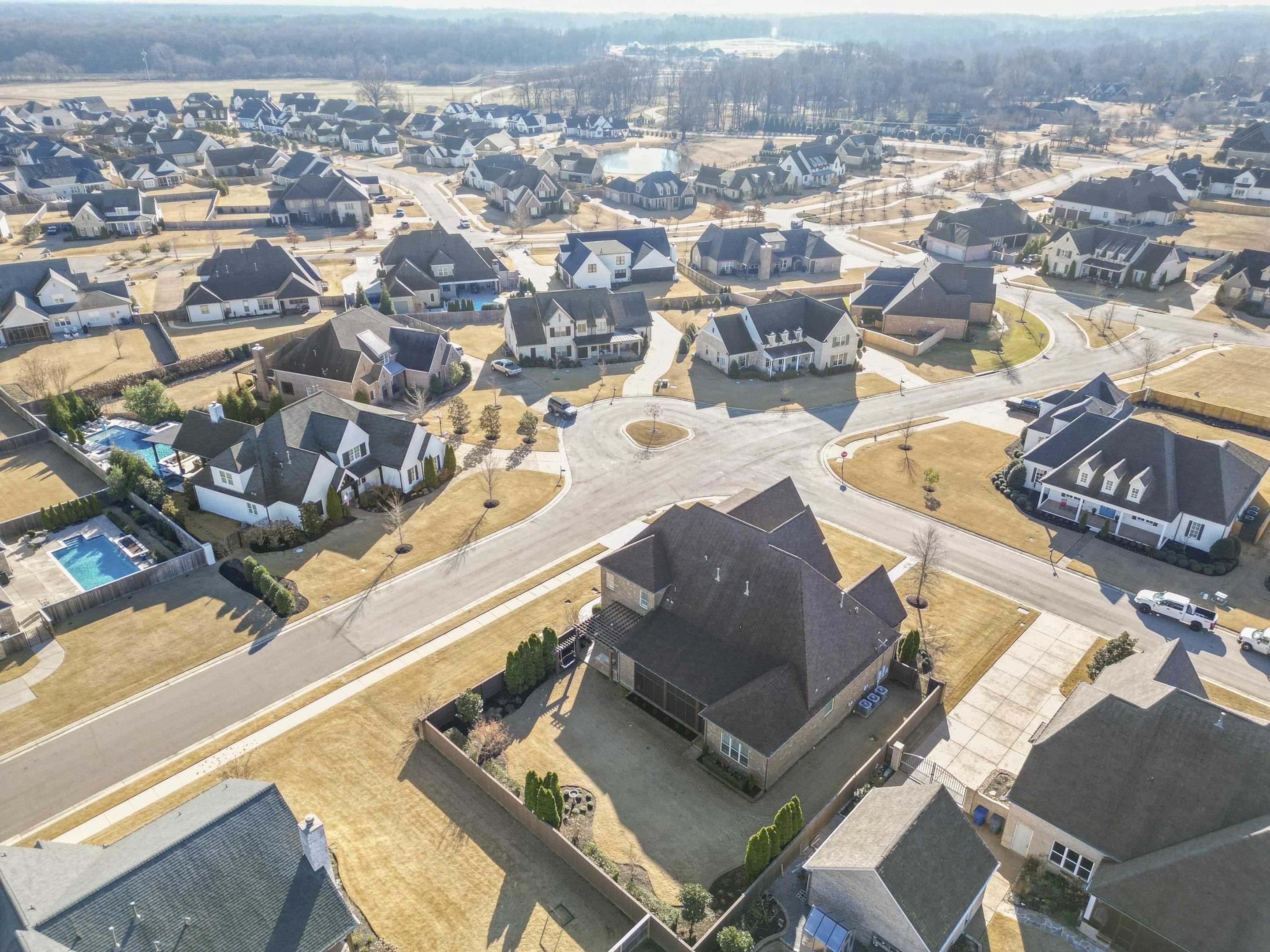 195 Hunters Rest Lane Piperton, TN 38017 - Photo 36 of 36 an aerial view of residential houses with outdoor space
