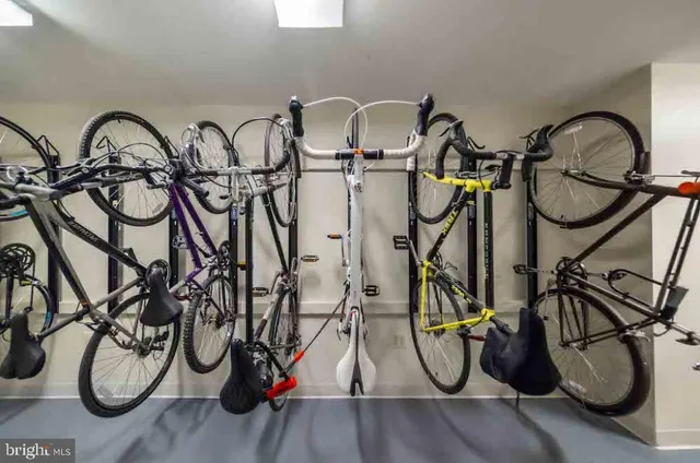 a view of an bike storage