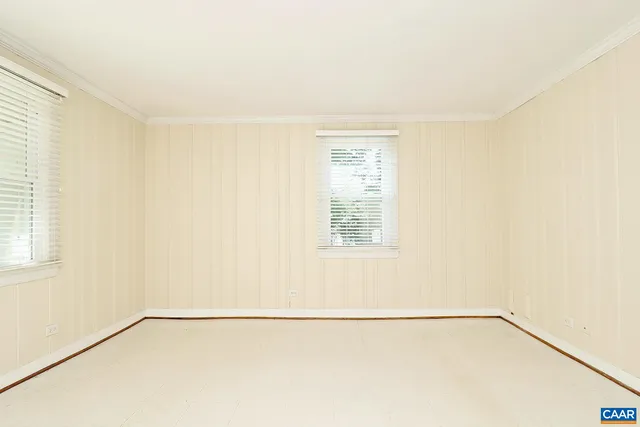 a view of a small space with a window