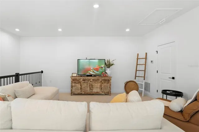 a view of yard with seating area