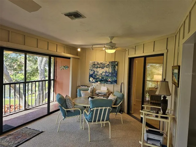 a view of swimming pool from a balcony