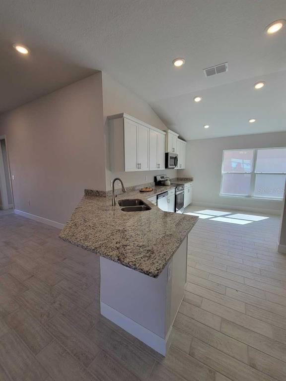4465 Southwest 91st Ln Road Ocala, FL 34476 - Photo 10 of 42 a kitchen with stainless steel appliances granite countertop a sink and a stove