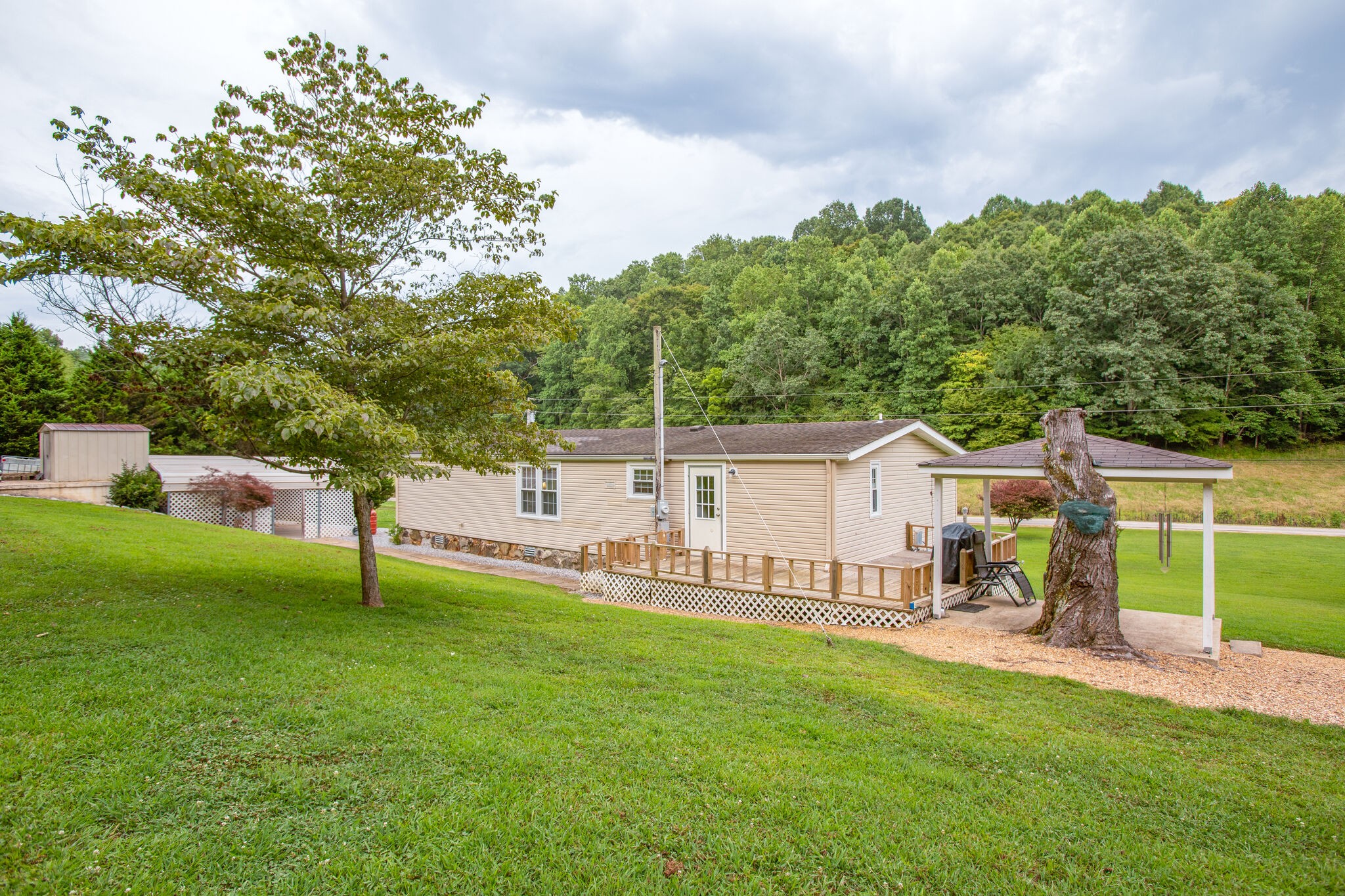 56 Morgan Road Lawrenceburg, TN 38464 - Photo 30 of 30 a view of a house with backyard and a tree