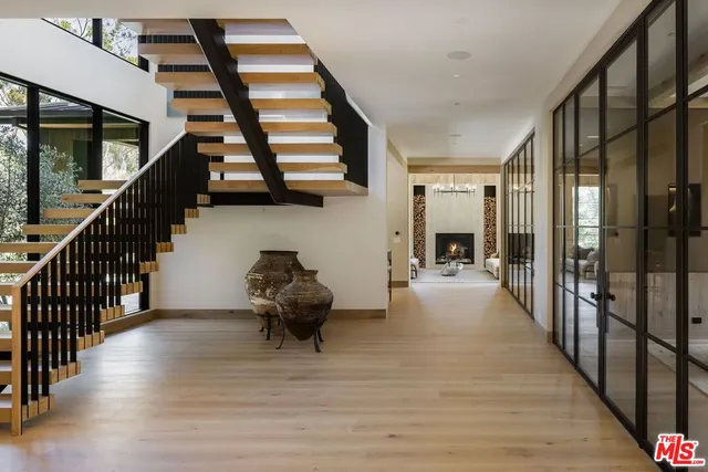 a view of a bathroom with a glass door