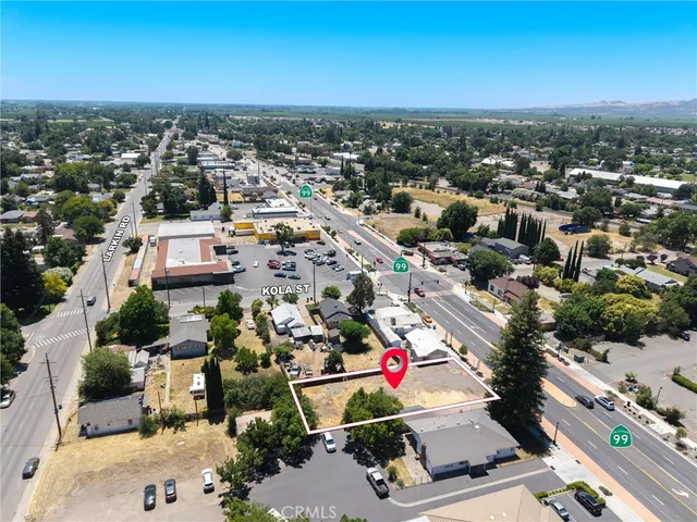 an aerial view of a city