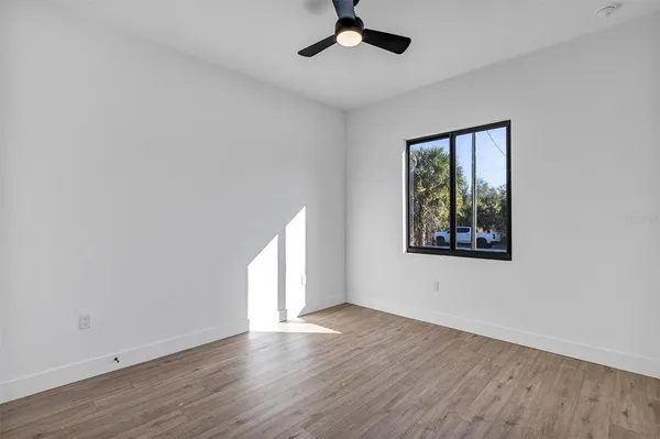 an empty room with a window