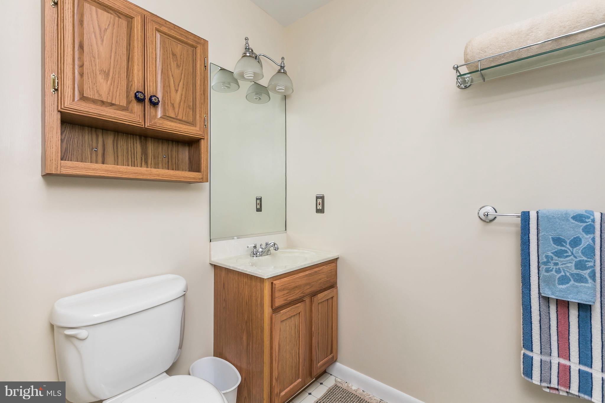 2414 Steele Road Baltimore, MD 21209 - Photo 20 of 24 a bathroom with a sink a toilet and a mirror