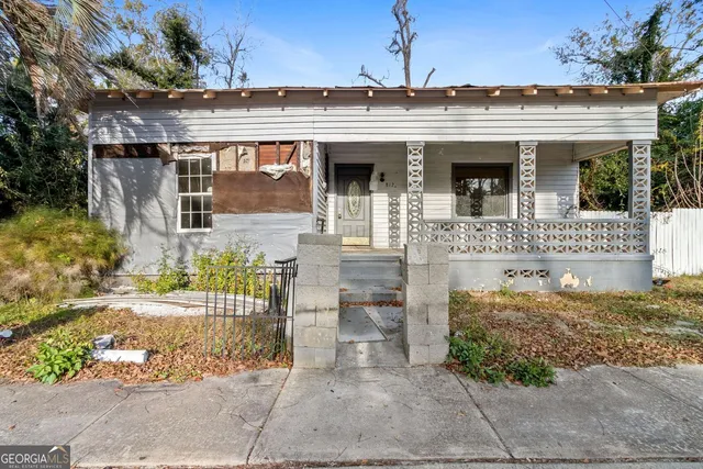 a front view of a house