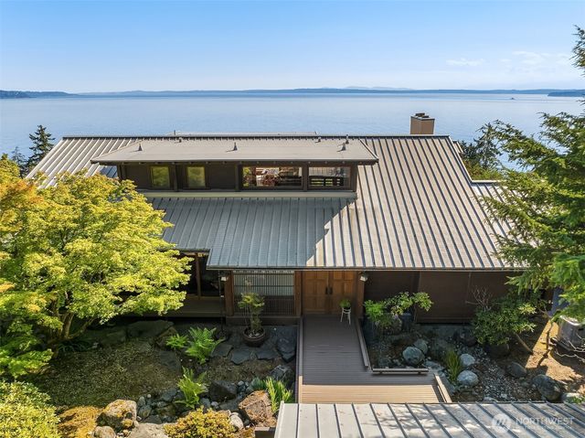 a view of a backyard with plants