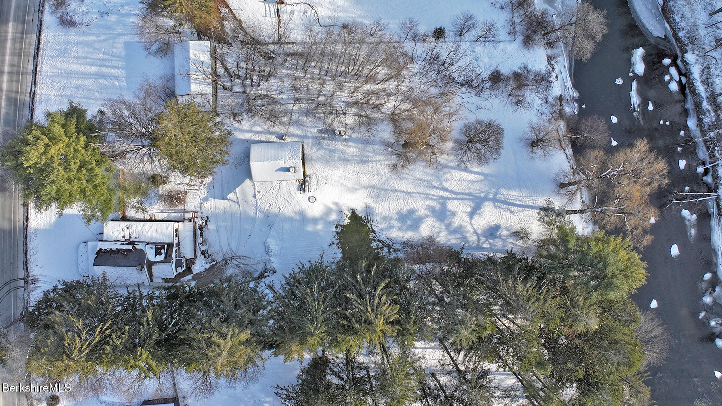 86 East Main Street Stockbridge, MA 01262 - Photo 52 of 55 Aerial view of house barn and river