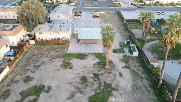 a row of palm trees and covered with wooden fence