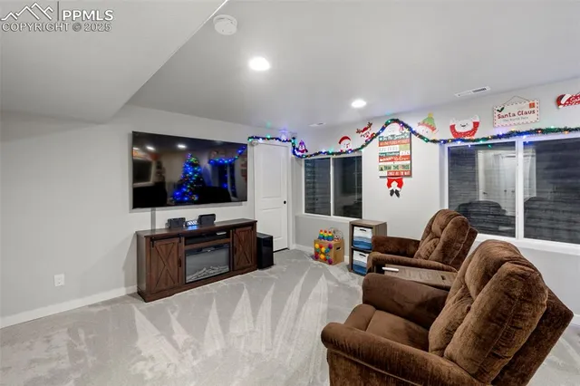 a living room with furniture and a couch