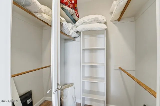 a close view of closet