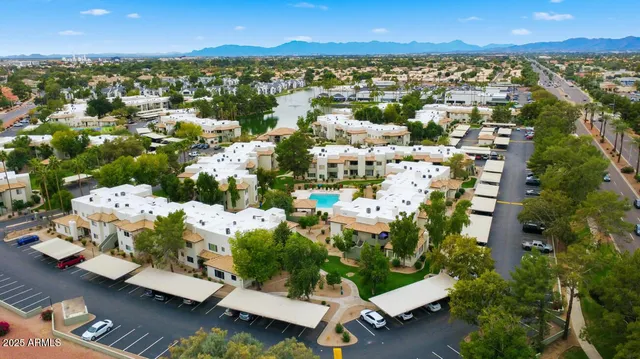an aerial view of multiple house