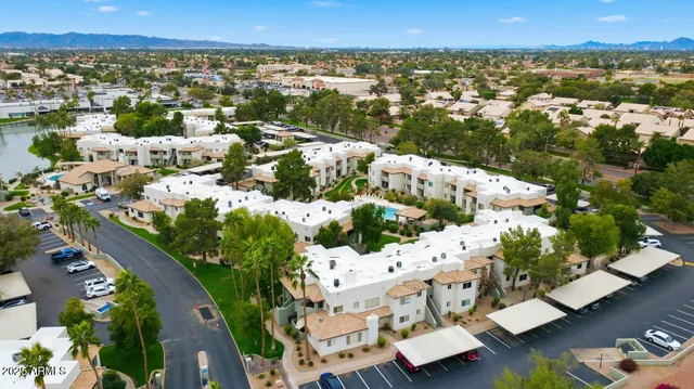 an aerial view of multiple house