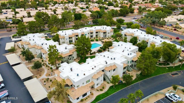 an aerial view of multiple house