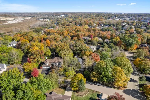 an aerial view of multiple house