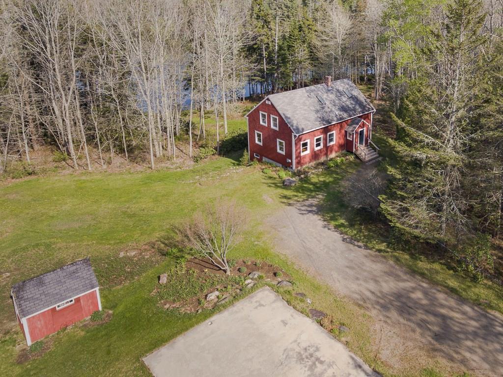 148 Wadsworth Point Road Friendship, ME 04547 - Photo 31 of 33 Aerial view of home, garden shed and...
