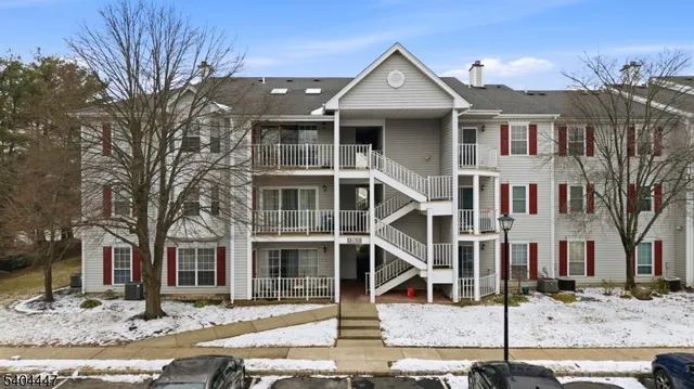 a front view of a building with street