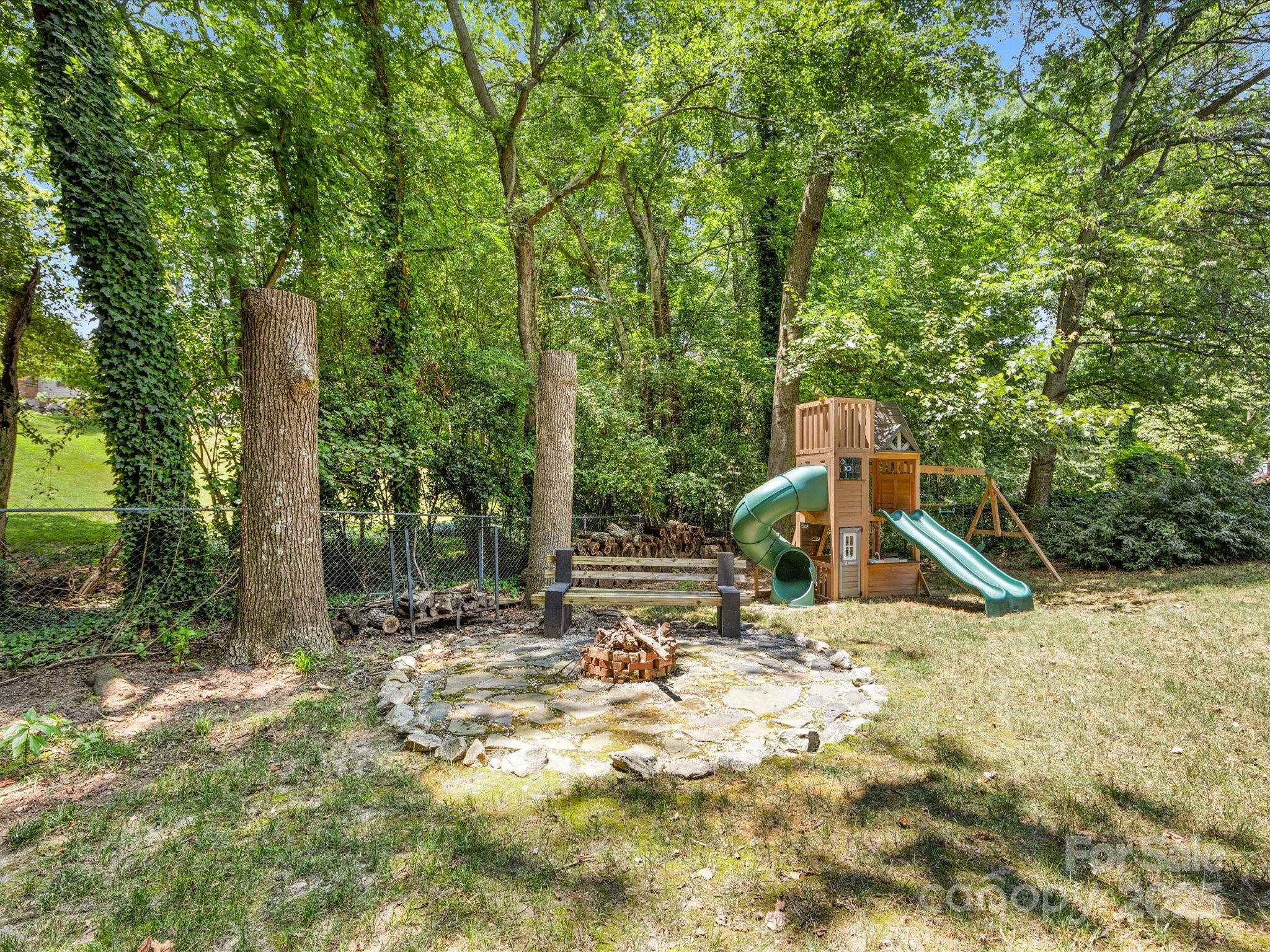 3200 Spring Valley Road Charlotte, NC 28210 - Photo 43 of 45 a view of a park with large trees and wooden fence