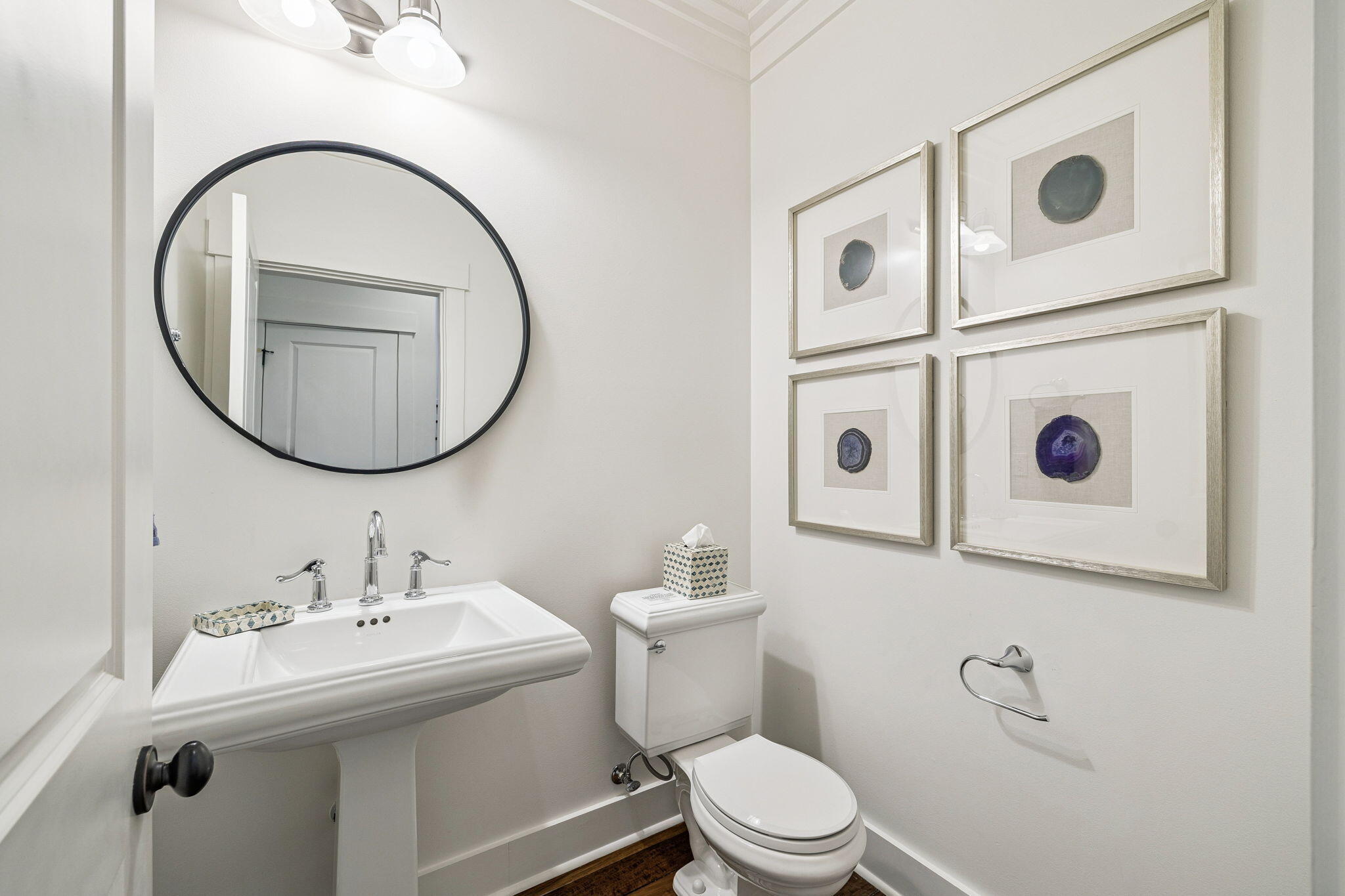76 Crescent Road Santa Rosa Beach, FL 32459 - Photo 29 of 104 a bathroom with a sink a mirror a toilet and a mirror