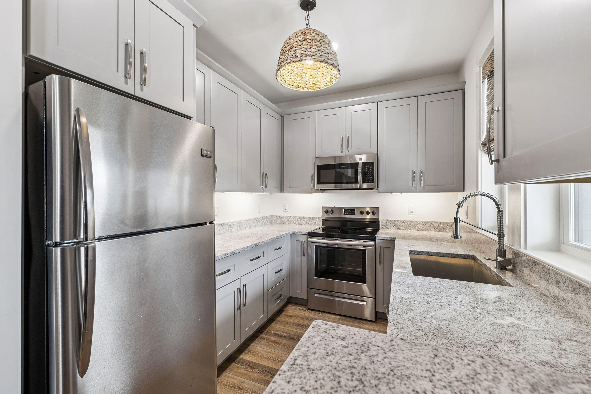76 Crescent Road Santa Rosa Beach, FL 32459 - Photo 74 of 104 a kitchen with stainless steel appliances granite countertop a refrigerator a stove a sink and a granite counter tops