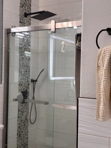 a bathroom with a shower