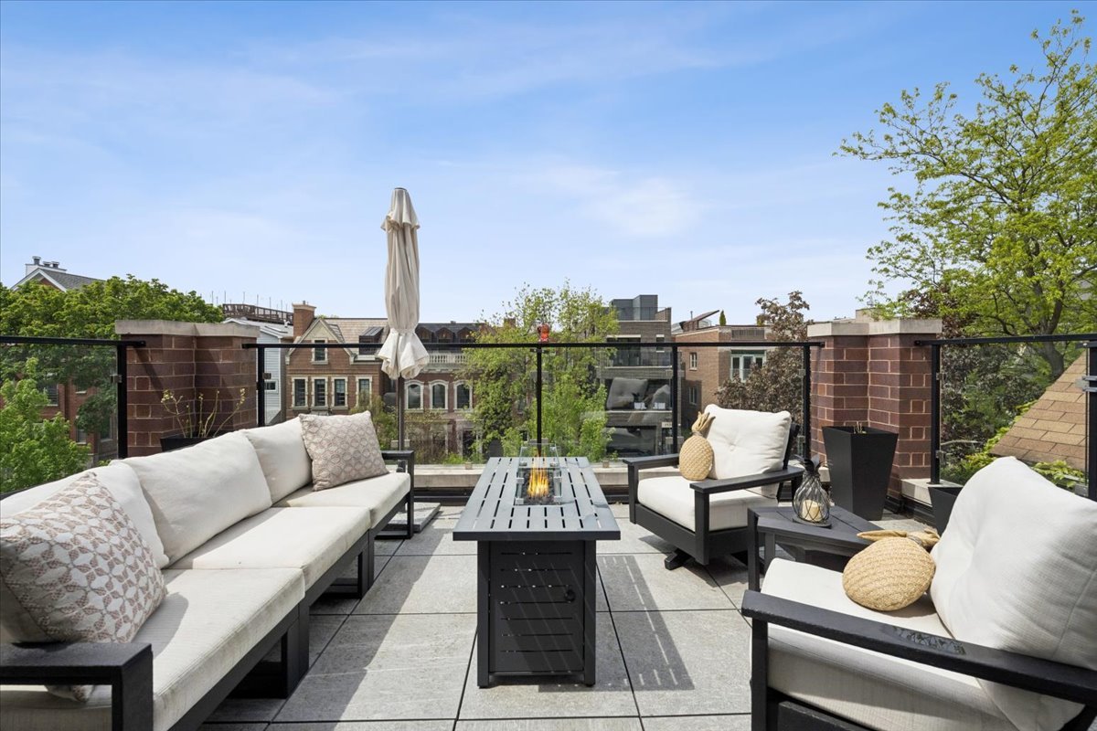 3929 North Greenview Avenue, Unit 3 Chicago, IL 60613 - Photo 13 of 35 a view of a roof deck with couches and potted plants