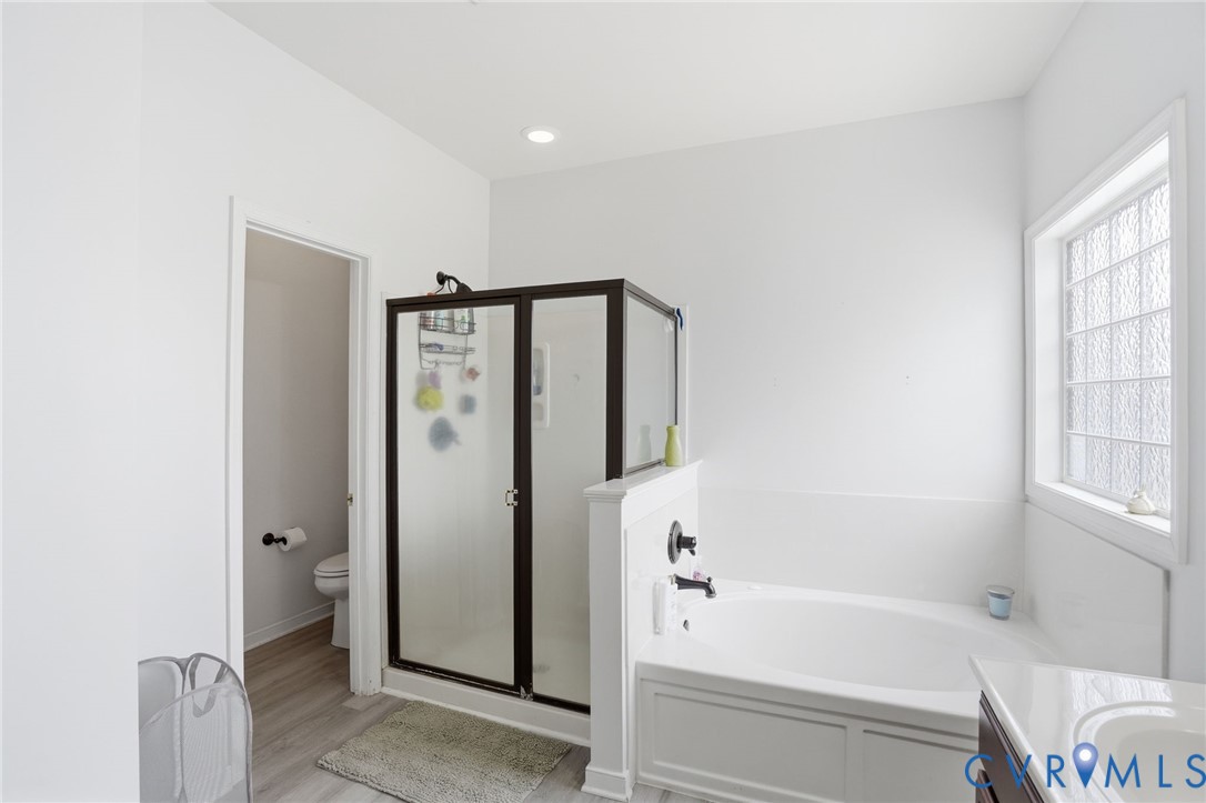5305 Wellington Ridge Road Richmond, VA 23231 - Photo 37 of 67 Bathroom featuring a dark-framed shower enclosure,