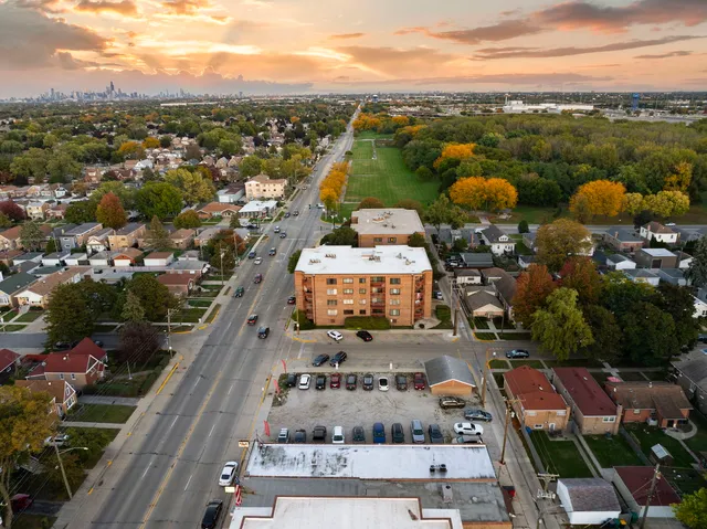 an aerial view of multiple house