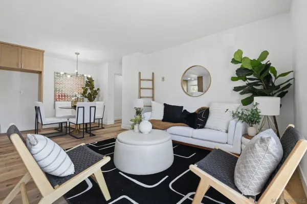 a living room with furniture