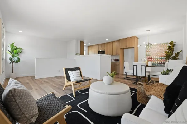 a living room with furniture
