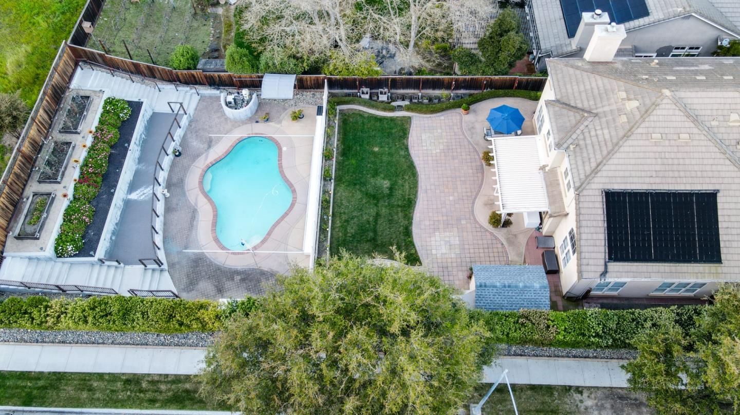 9123 Rancho Hills Drive Gilroy, CA 95020 - Photo 21 of 26 an aerial view of a house with outdoor space and lake view